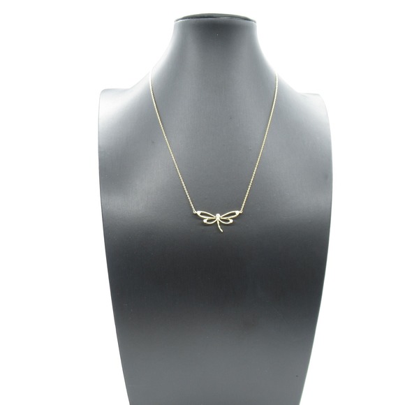 Tiffany Dragonfly Necklace Yellow Gold Diamond - Picture 6 of 6